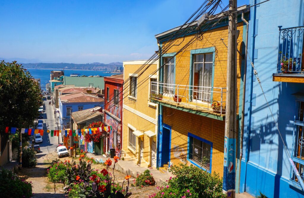 Colorful buildings in Valparaiso, Chile